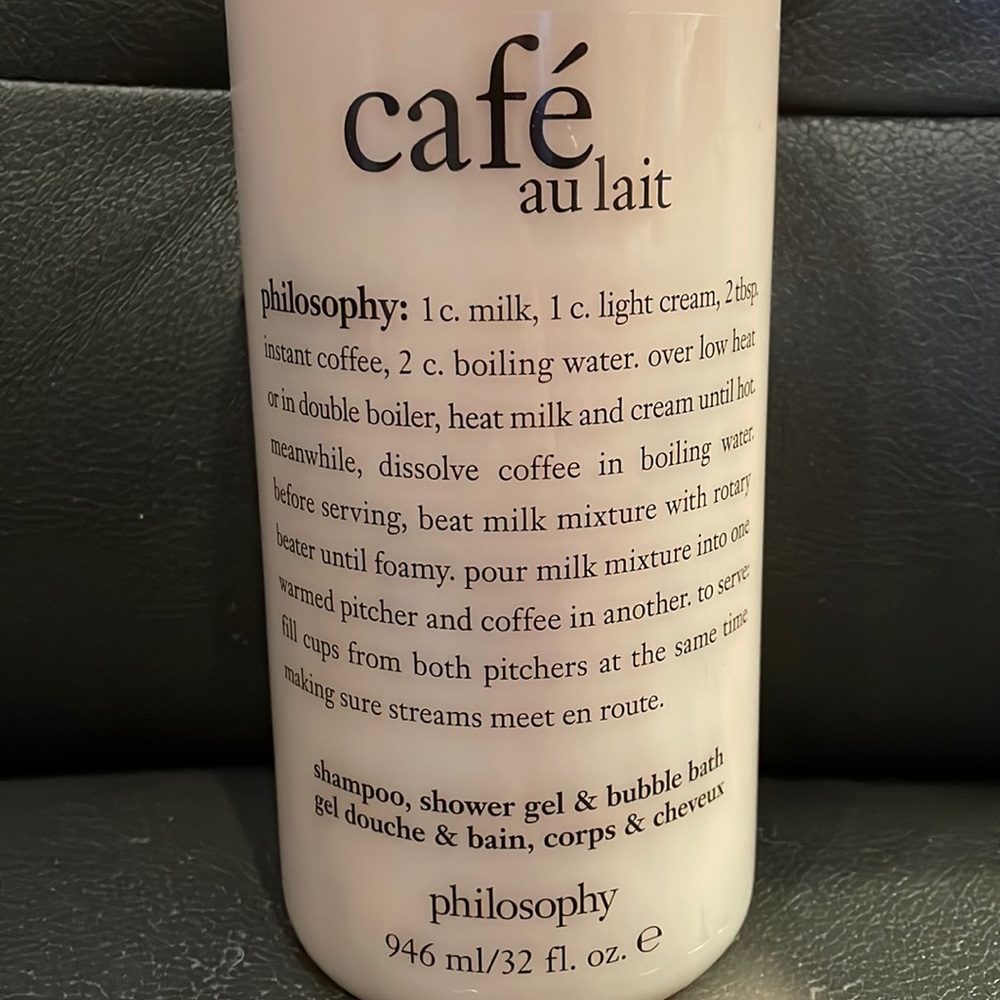 NEW Philosophy Cafe Au Lait 32oz sealed shampoo, shower gel & bubble bath - Picture 2 of 4